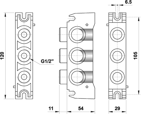 Bottom entry header