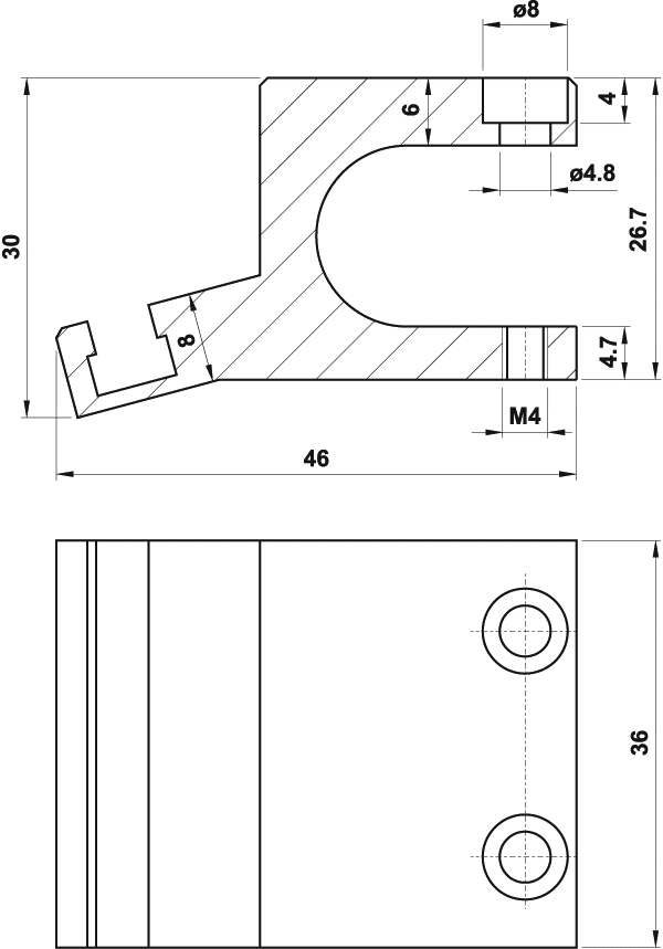 disegno staffa